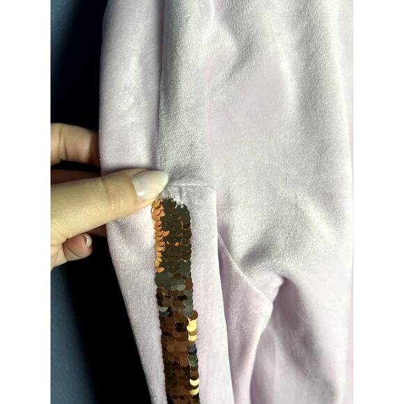 More Than Magic Velour Hoodie Girls Size X-Large 12-14 Lilac Sequin Zip Up - Picture 2 of 12